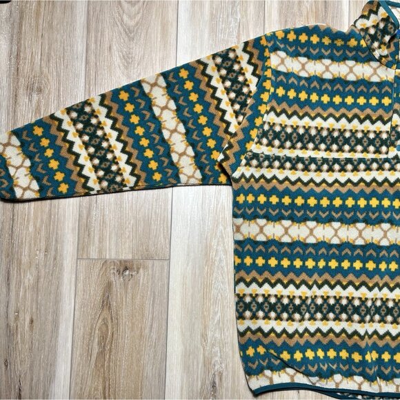 Patagonia Synchilla Cliff Arbor Green Geometric Snap T Fleece Pullover -Men’s XL - Picture 6 of 16